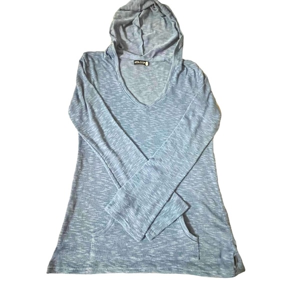 Volcom Tops - Sold-Volcom sheer hoody size medium blue. Preowned great condition.